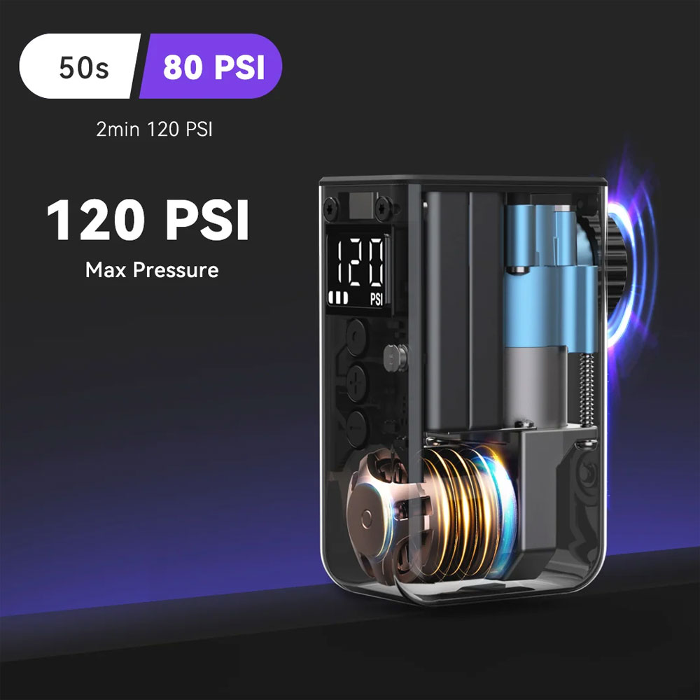 CYCPLUS TINYPUMP CUBE AS2PRO ブラック 空気圧計付き MAX120Psi 電動