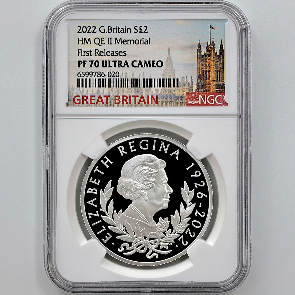 2022 英国 エリザベス2世女王陛下 追悼記念 2ポンド 1オンス 銀貨