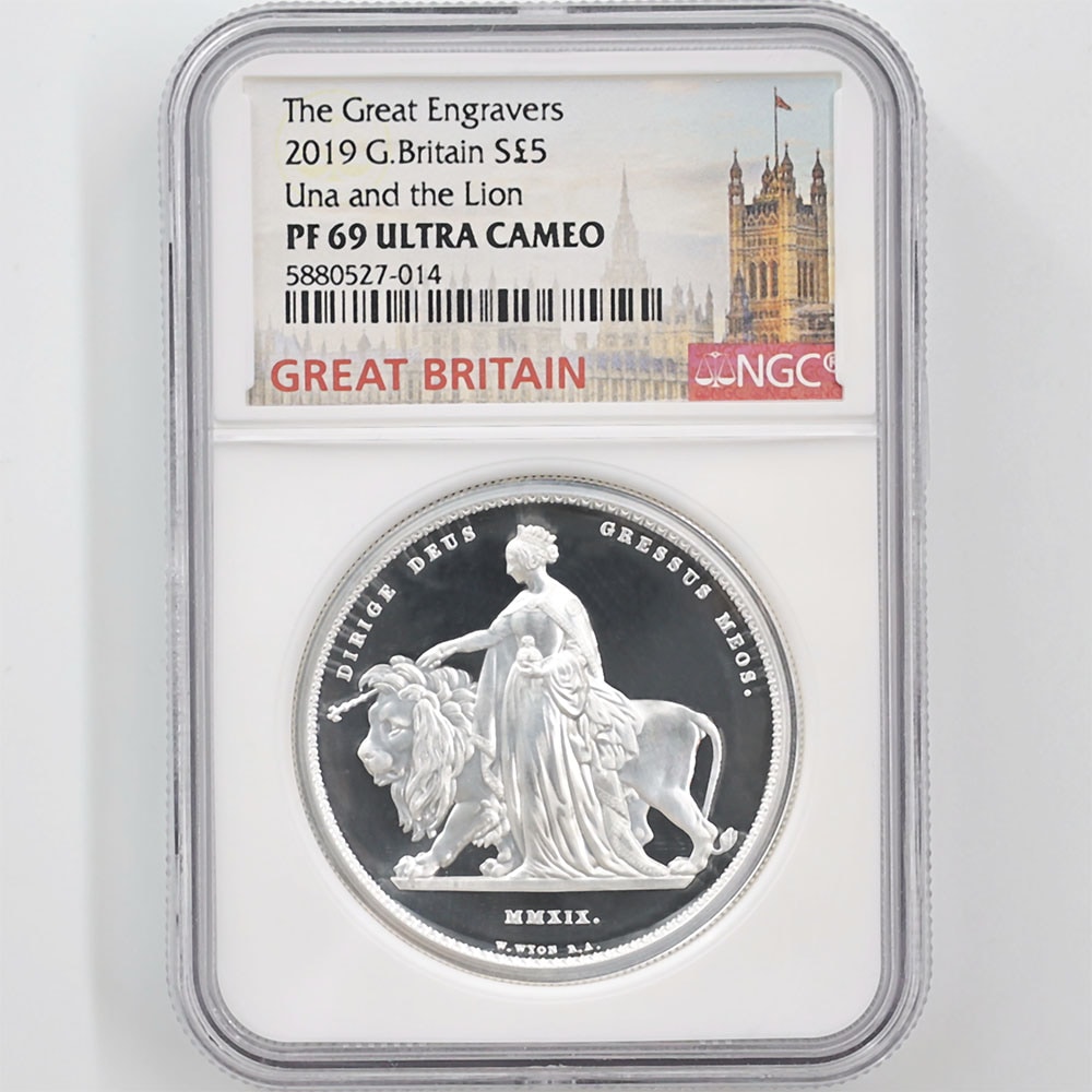委託販売 2019 英国 ウナとライオン 5ポンド 銀貨 2オンス プルーフ