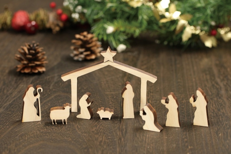 木製降誕置物 GV21BG2 （56283）（いのちのことば社・オリーブス