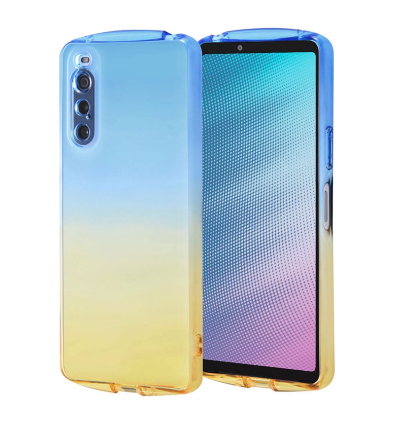 Xperia 10 V 耐衝撃 TPUソフトケース グラデーション GREA ブルー