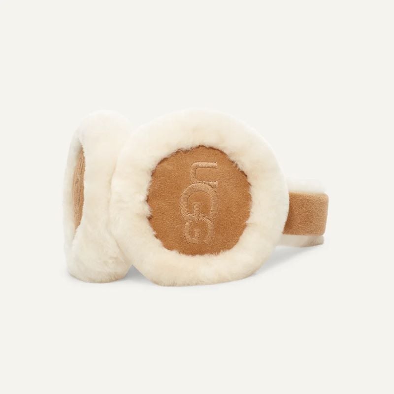 UGG C/O W SHEEPSKIN EMBROIDERY EARMUFF Chestnut 20955-CHE チェス
