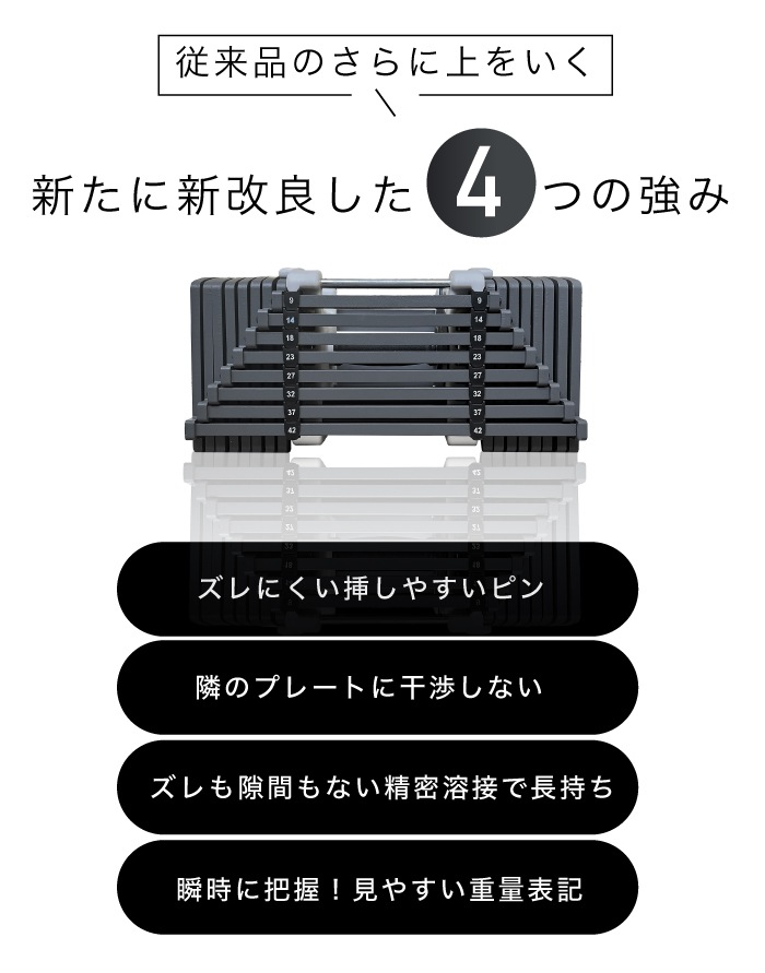 可変式ダンベル 2個セット 23kg 27kg 32kg 42kg 重量調節