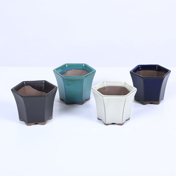 盆栽鉢：六角ケンガイ鉢 2.5号*資材 | 盆栽鉢・水盤,お買い得小鉢,色物