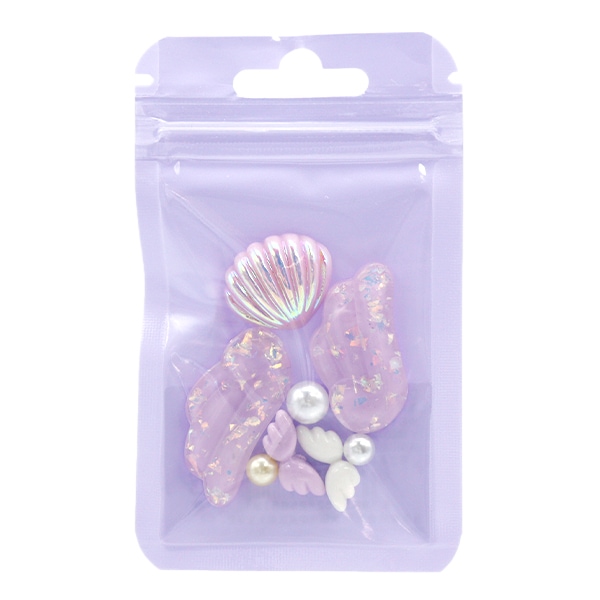 手芸パーツ 『デコパーツミックス フェザー パープル DW-07』 KIYOHARA