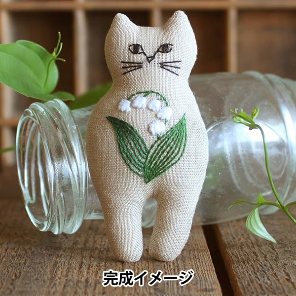 刺しゅうキット 『nekogao 刺繍ブローチ フルーツリース PHC-124-2