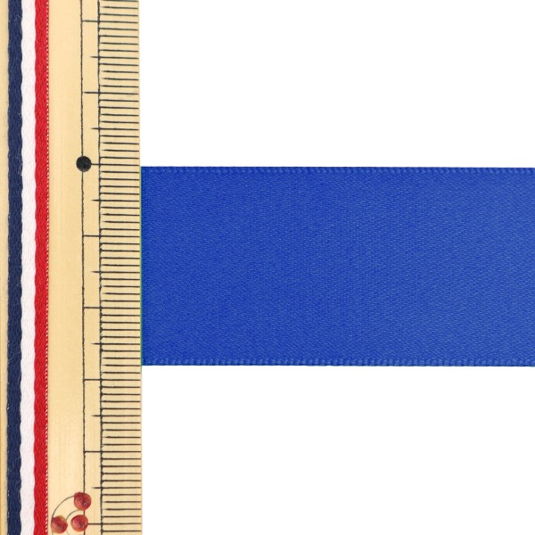 リボン 『ポリエステル両面サテンリボン 青 28mm×3m』 服飾,リボン,一