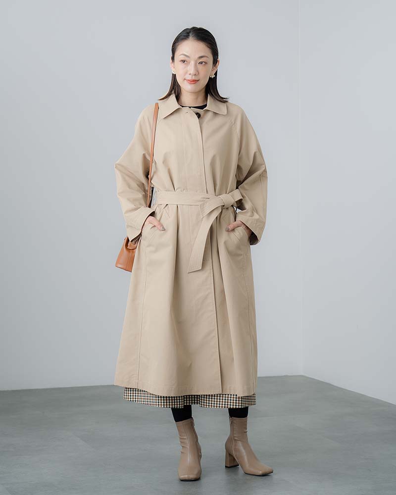 Canaria Style】ベルト付きツイルステンカラーコート | OUTER | 元町