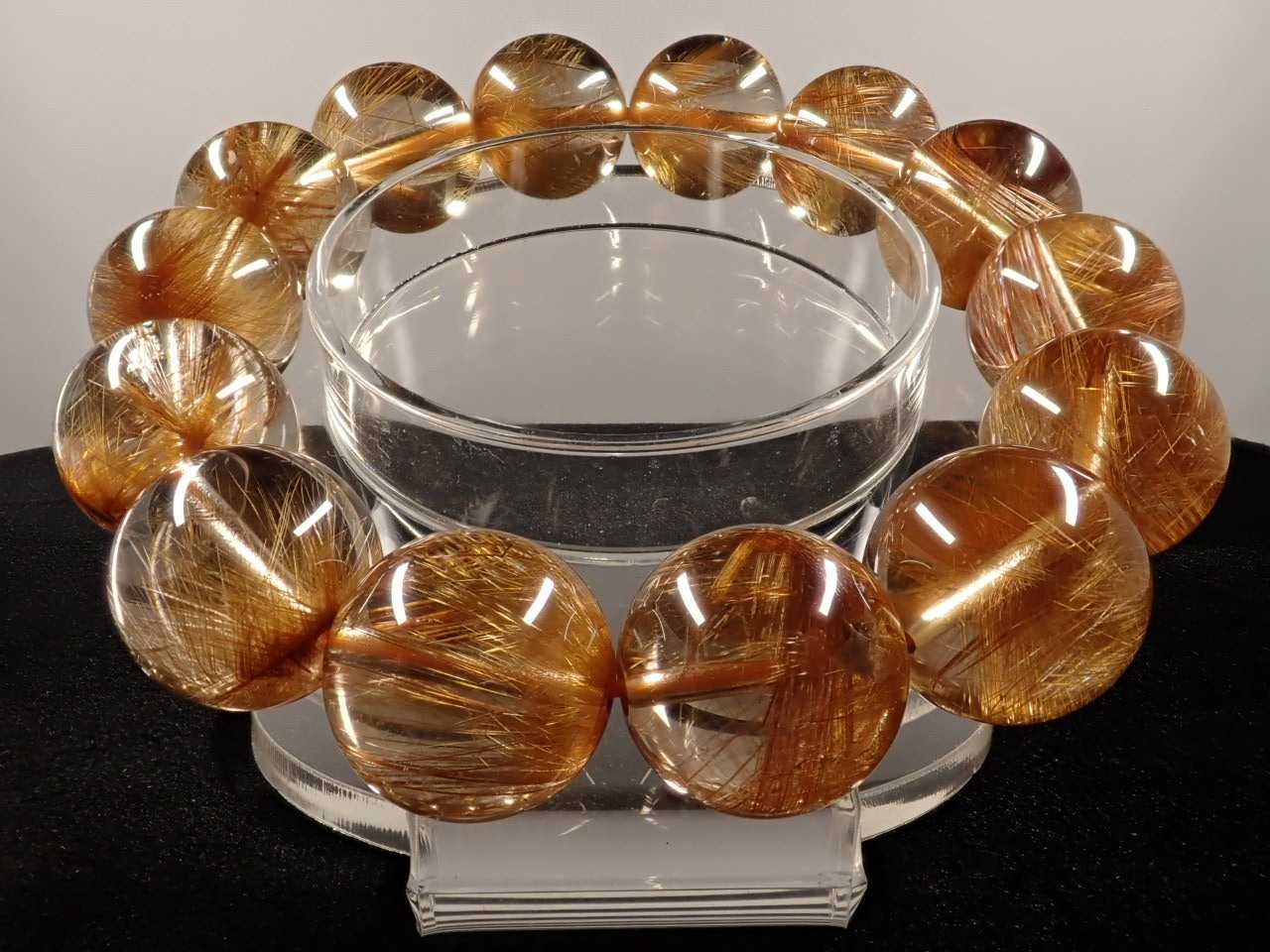 スターバーストオレンジブラウンルチル ブレスレット 16.5㎜ SA++