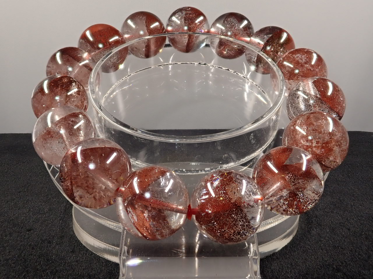 レッドファントムクォーツ ブレスレット 14.4㎜ 5A | 天然石,水晶