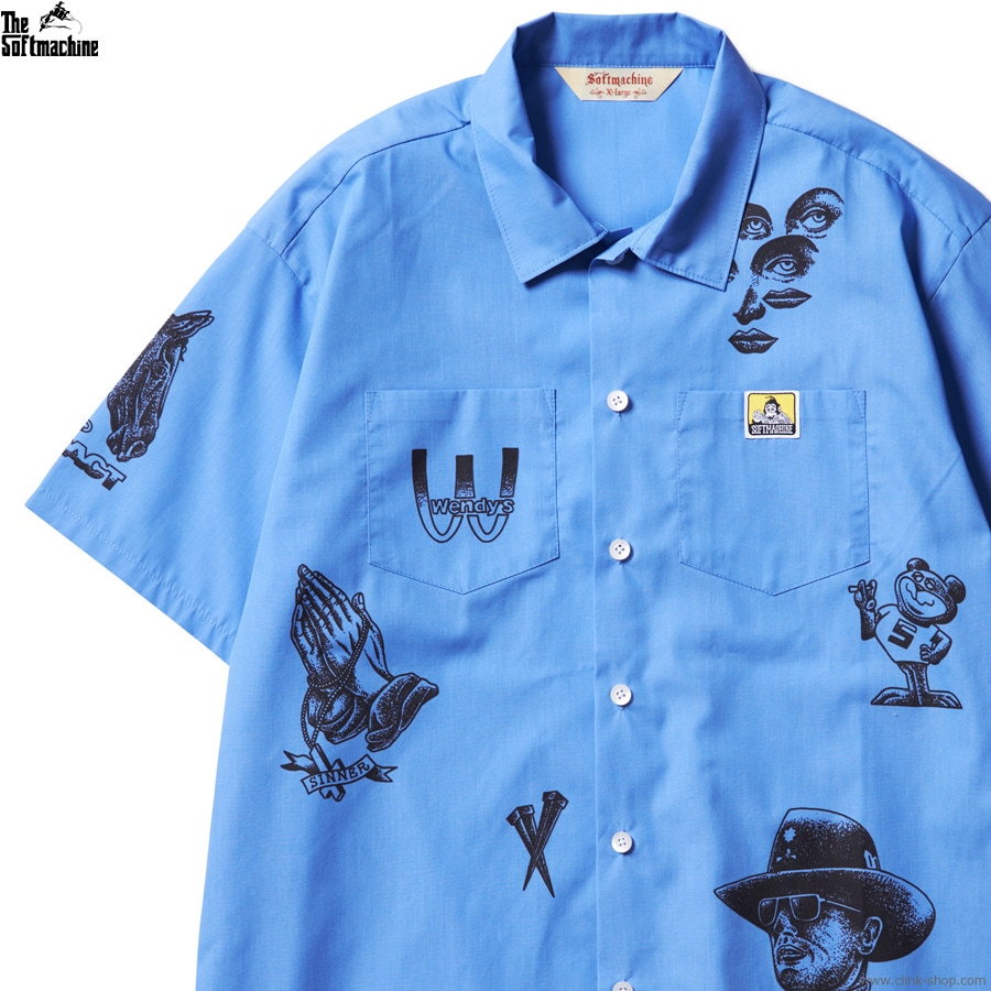 CLINK｜SOFTMACHINE SCRAWL SHIRTS S/S (BLUE)｜東京・吉祥寺
