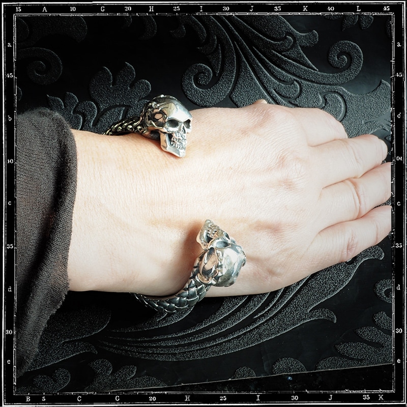 TWO SKULLS BANGLE - BRAIDED | クレイジーピッグ公式オンラインストア