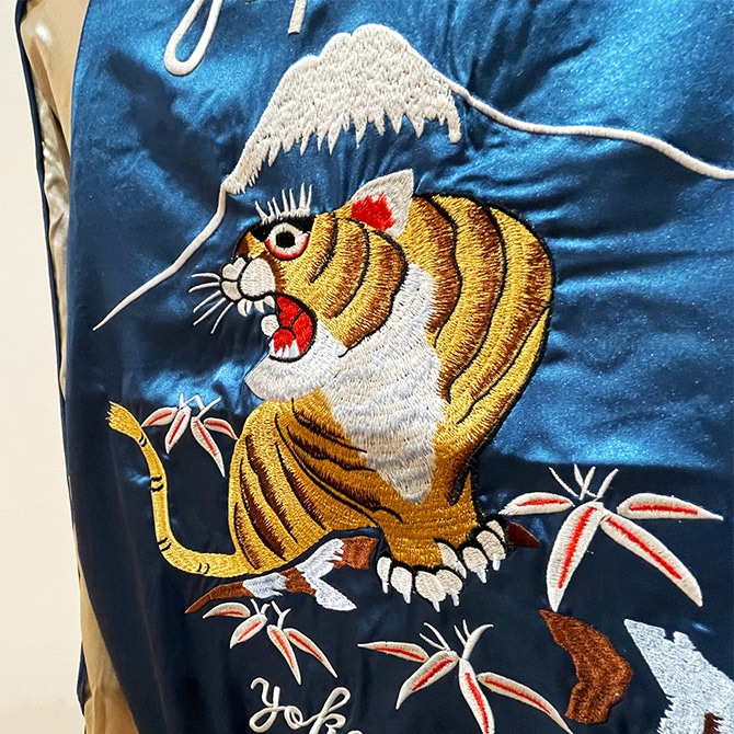 XLサイズ]両面刺繍 虎横須賀柄スカジャン【MCハウスオリジナル】｜和柄