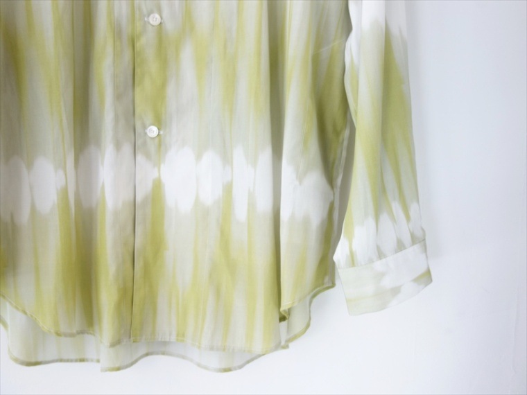 HAVERSACK ハバーサック/ タイダイプリントバンドカラーシャツ/ ライム