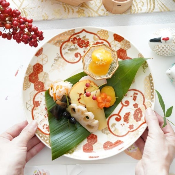 組子金襴 古伊万里 7号皿（化粧箱入り）FOURGRACEオリジナル ｜ 四季