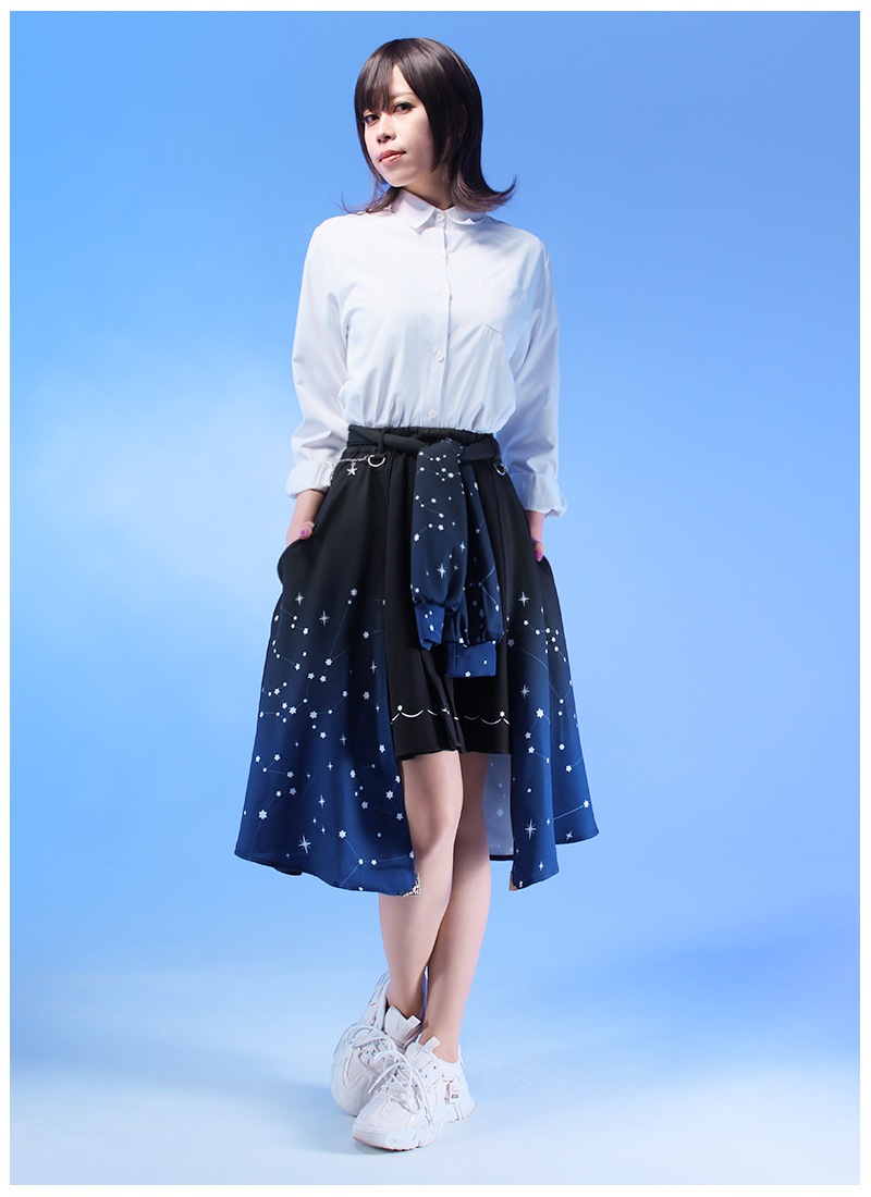 最短即日出荷】重ね着風の星空レイヤードスカート.+*＊Favorite