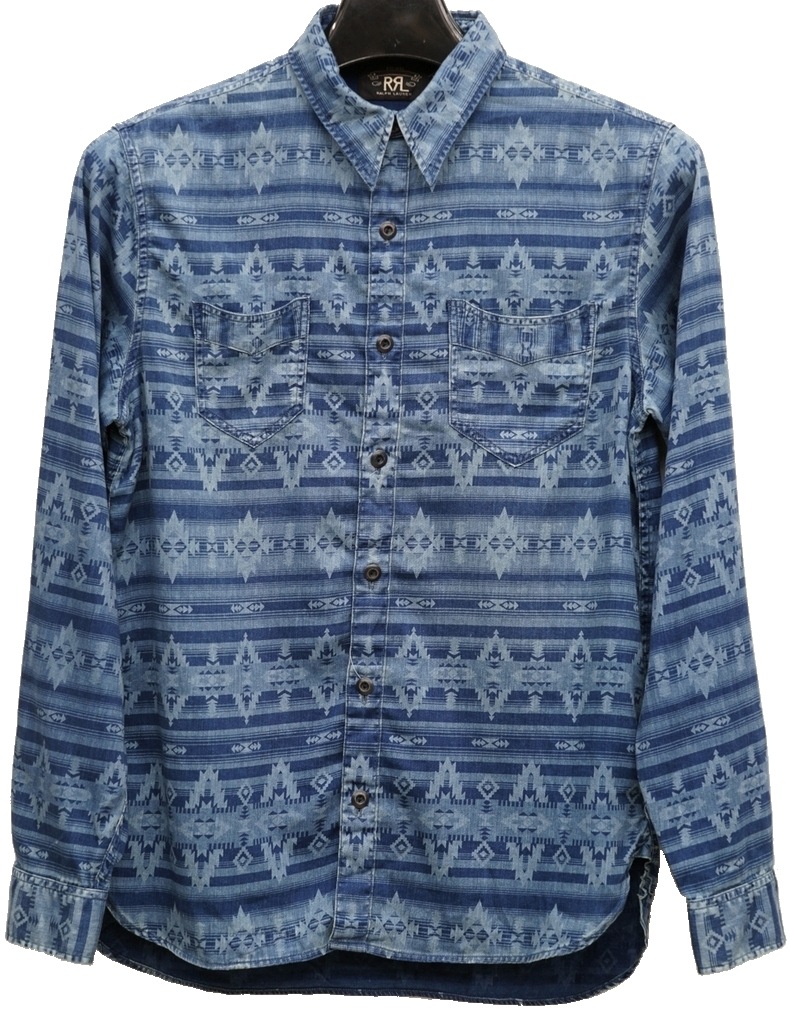 ダブルアールエル) RRL 本藍染め インディゴ コットン サティーン