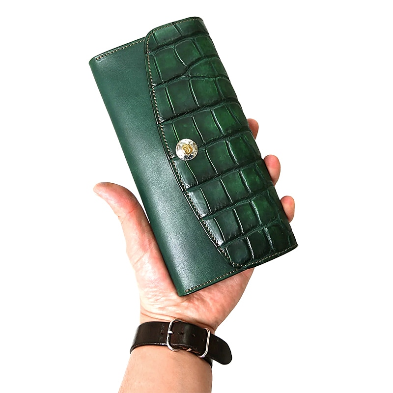 モト MOTO ヌメクロコダイルロングウォレット NUME CROCODILE LONG