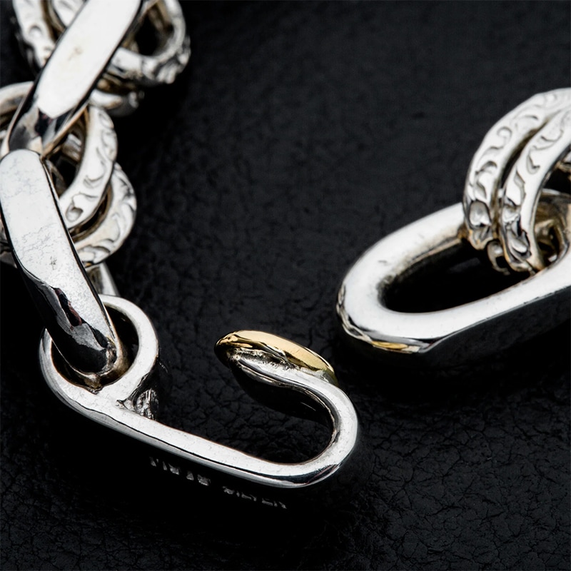 モーター MOTOR K18メタル付ウエダハンドメイドチェーンブレスレット