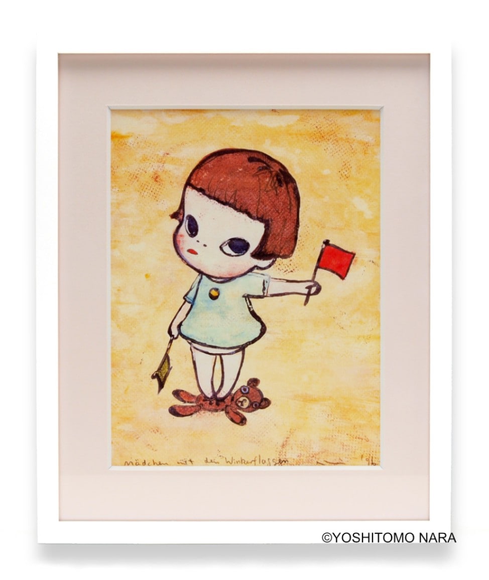 奈良美智 ポスター [手旗信号少女]｜ラムフロム - アートグッズ