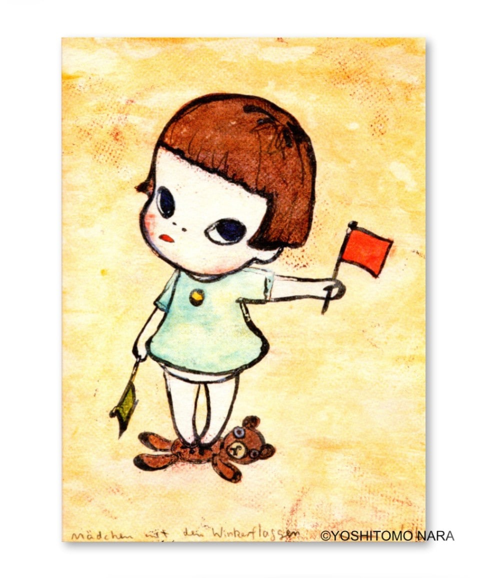 奈良美智 ポスター [手旗信号少女]｜ラムフロム - アートグッズ