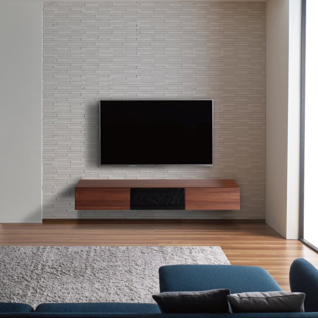 フロートテレビボード 幅180cm 奥行36cm リモコン操作可能 同色仕上げ