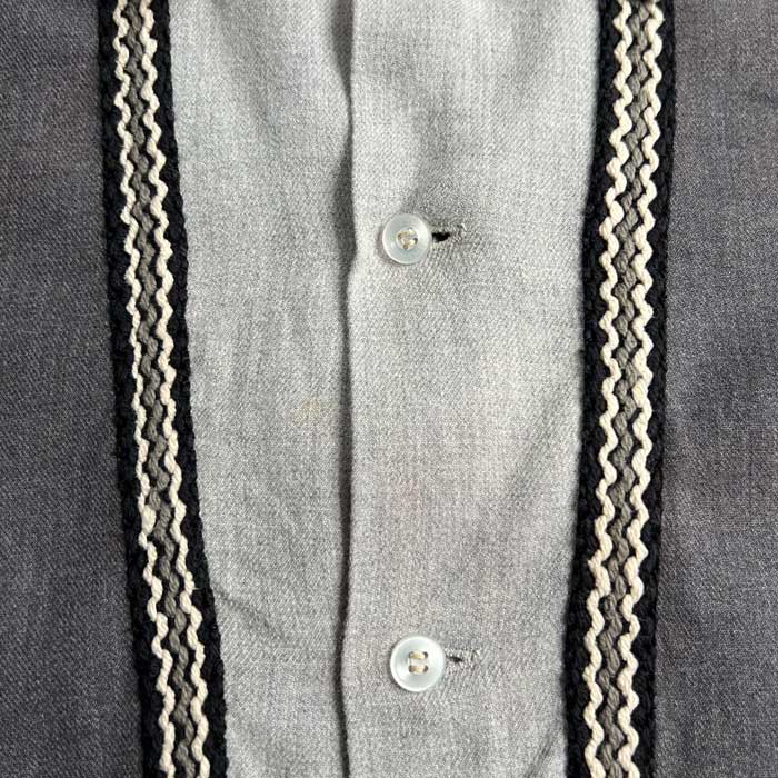 VINTAGE 50'S BUD BERMA OPEN COLLAR RAYON LONG SLEEVE SHIRTS Made