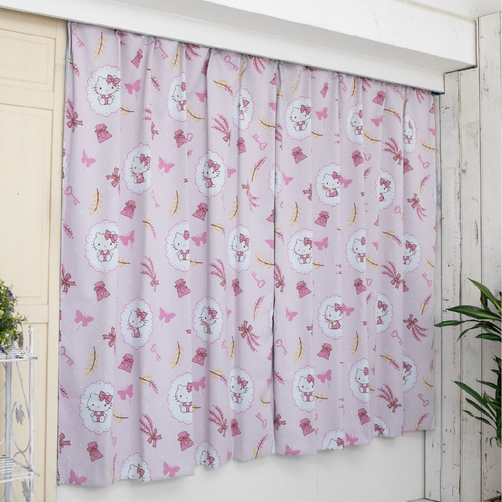 日本製】ハローキティ 【1級遮光・遮熱】 花束柄 カーテン2枚組 [SB