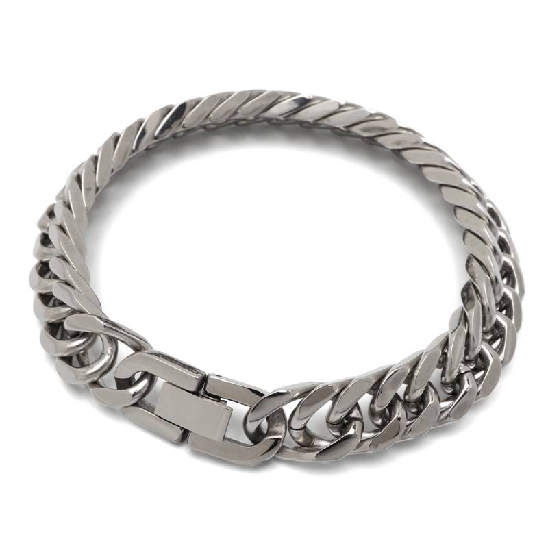 ステンレス しっかり厚めのダブル喜平チェーンブレスレット 幅10mm