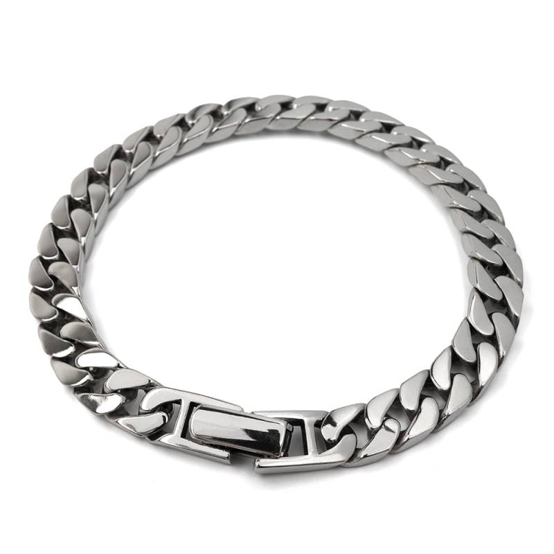 シルバー925 なめらかな喜平チェーンブレスレット 幅8mm [bs294-8mm