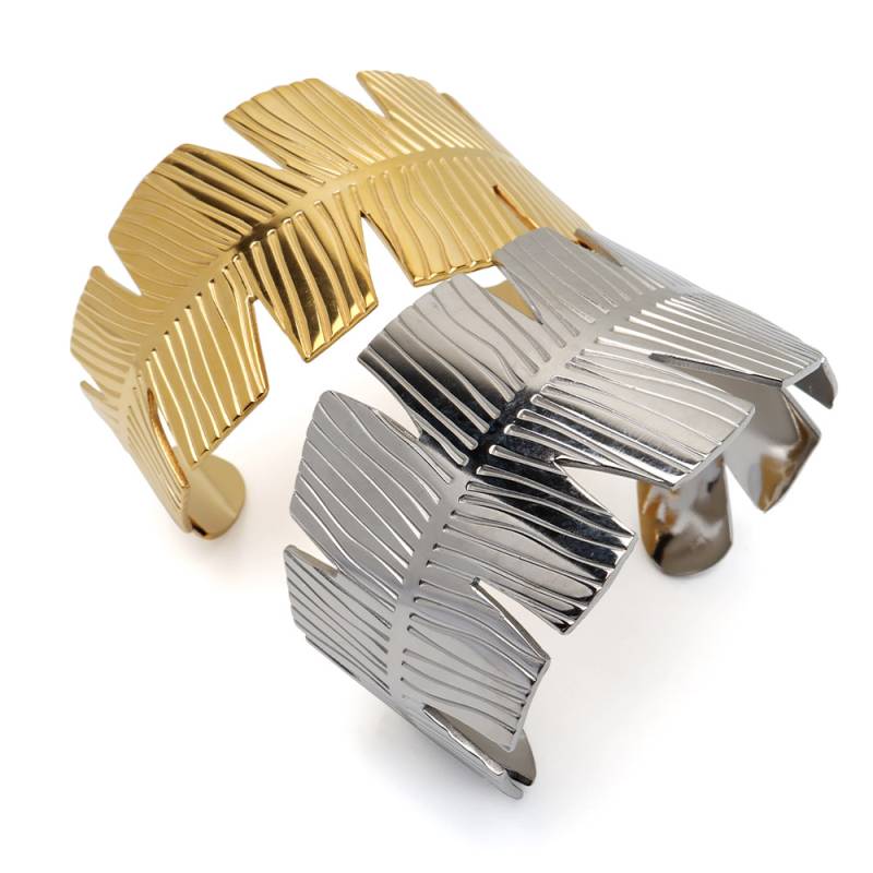 ステンレス 個性的 リーフバングル [b959] | バングル,ステンレス