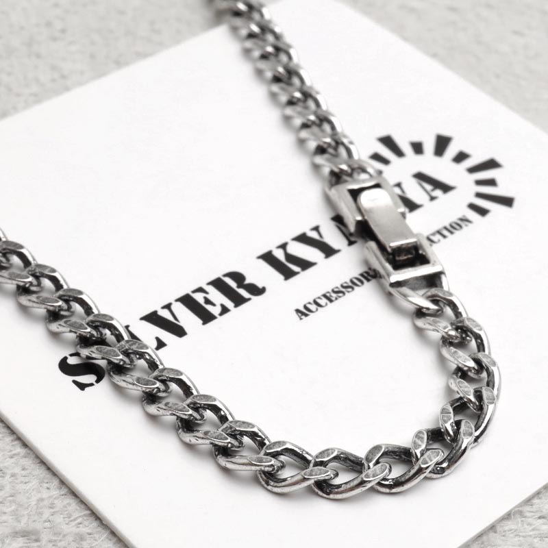 シルバー925 喜平チェーンネックレス アンティーク 幅4mm 長さ4サイズ