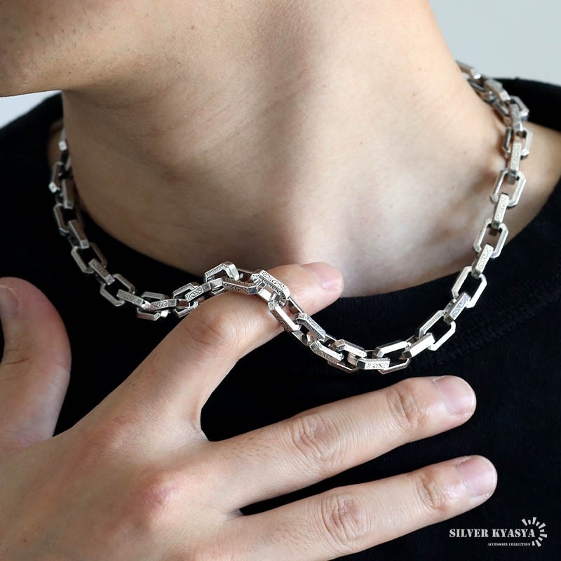 シルバー925 唐草模様のごつめネックレス [ns254] | ネックレス