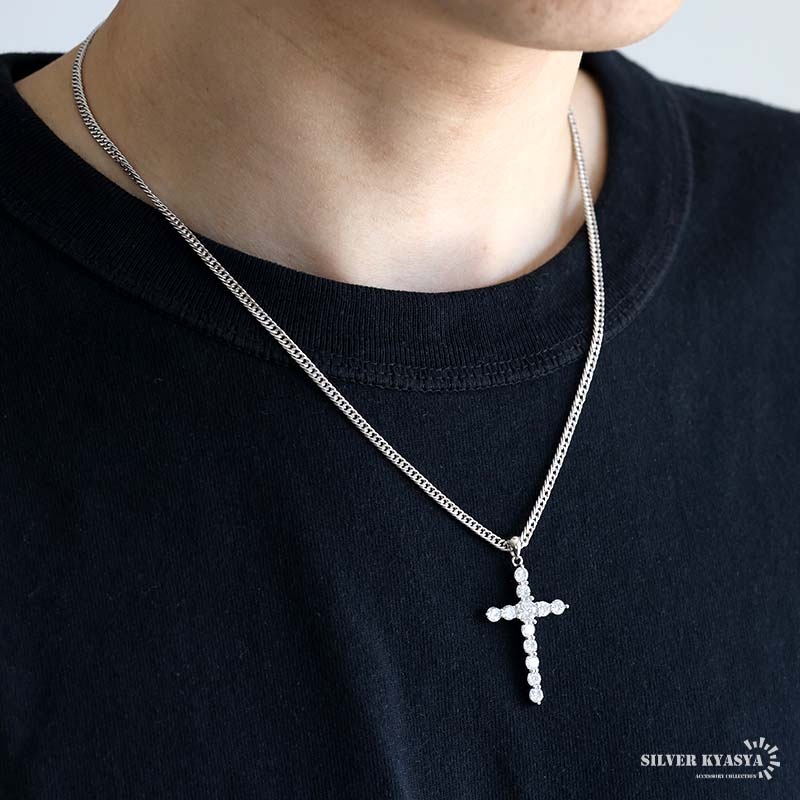 S925 ダブル喜平のクロスネックレス [ns257-cs053-3mm] | ネックレス