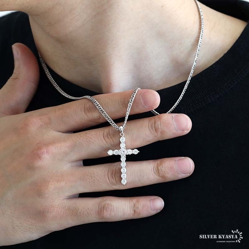 S925 ダブル喜平のクロスネックレス [ns257-cs053-3mm] | ネックレス