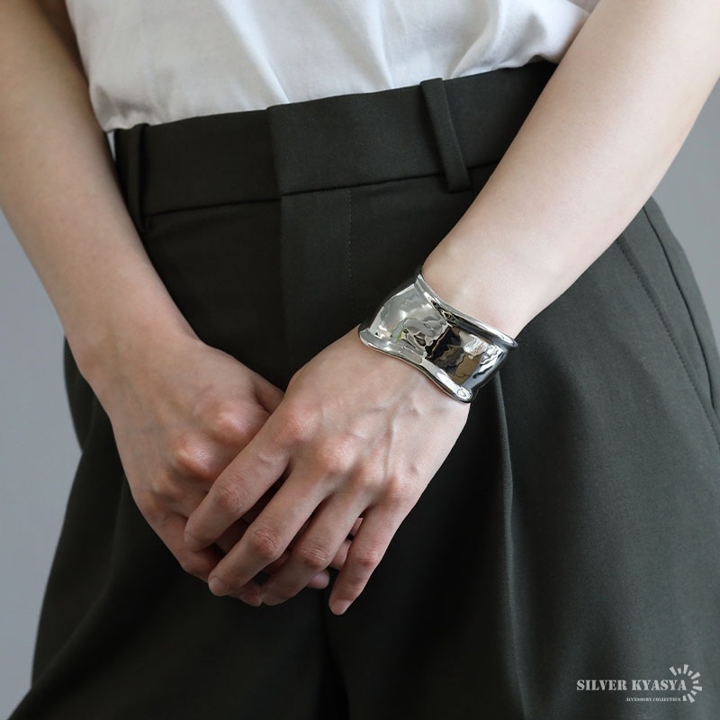 シルバー925 ボーンカフバングル ワイド [cb109] | お洒落なレディース