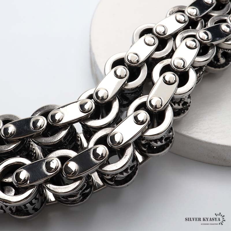 ステンレス 龍のバイクチェーンブレスレット [b855] | ブレスレット