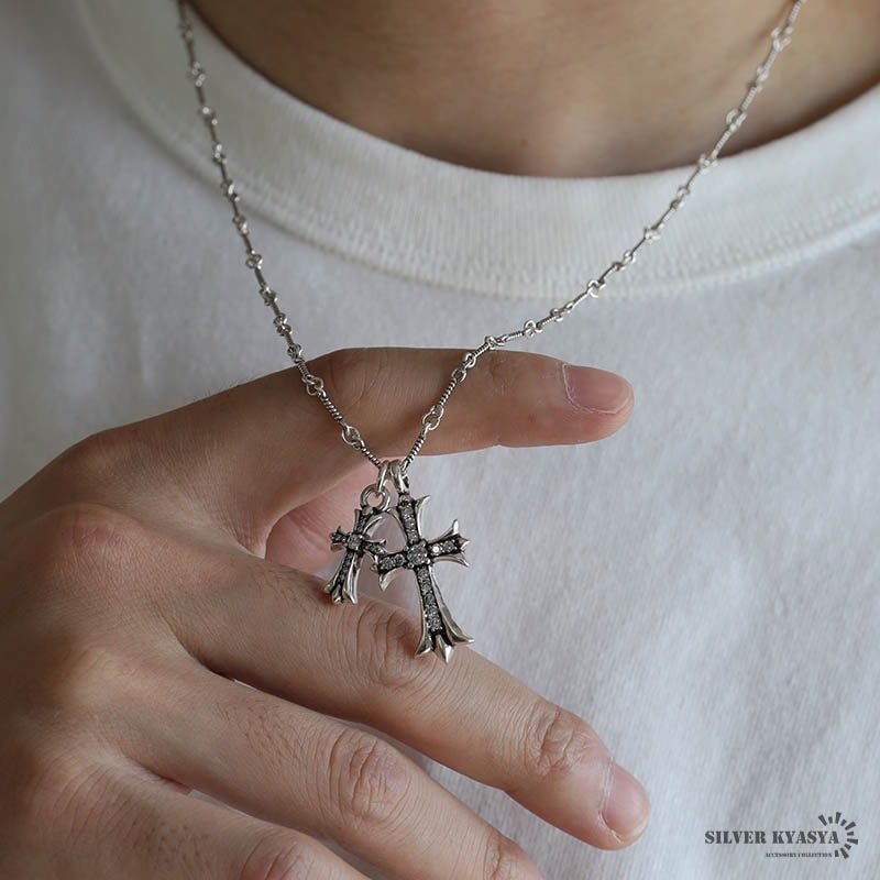 ダブルクロスネックレス ツイストチェーン 2色 [n074] | スタイルで