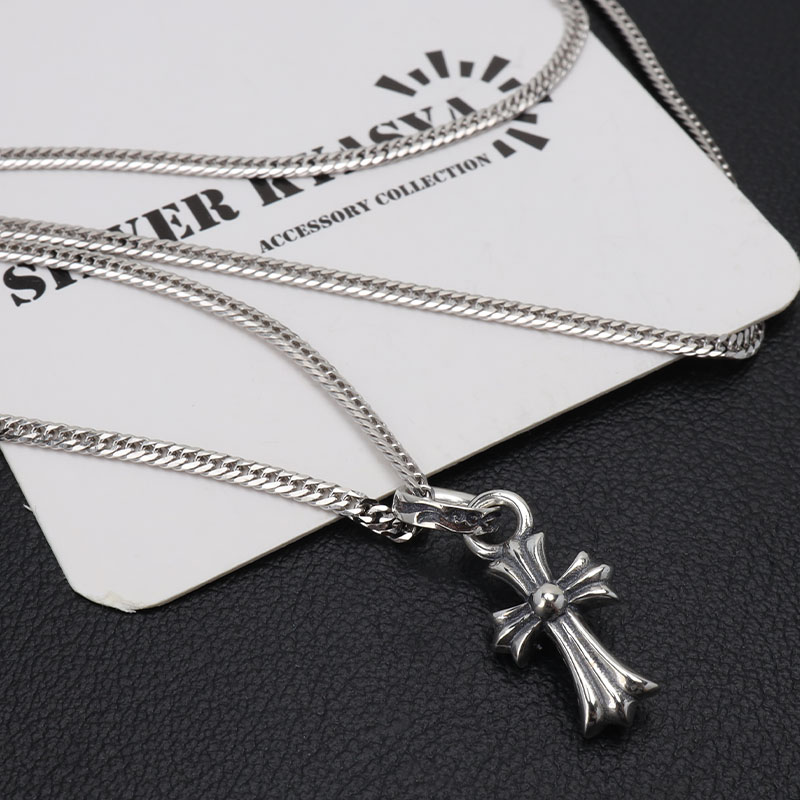 シルバー925 ミニ クロスネックレス [nc002-ps053-cs053-2mm-50cm
