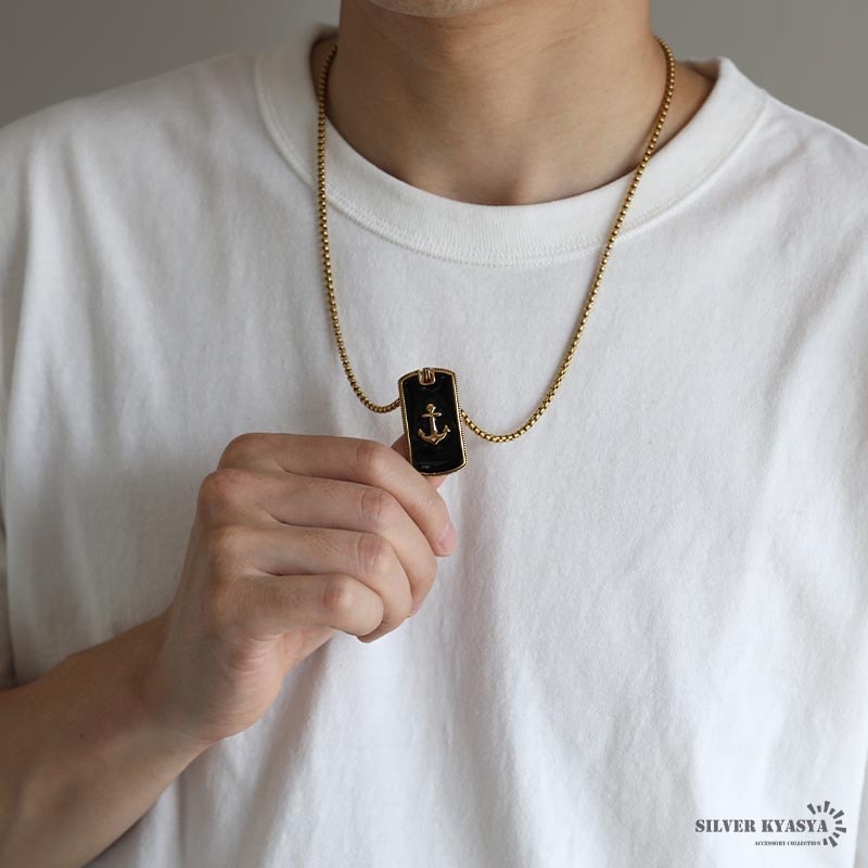ステンレス ドッグタグネックレス ゴールド [n829-gold] | すべての