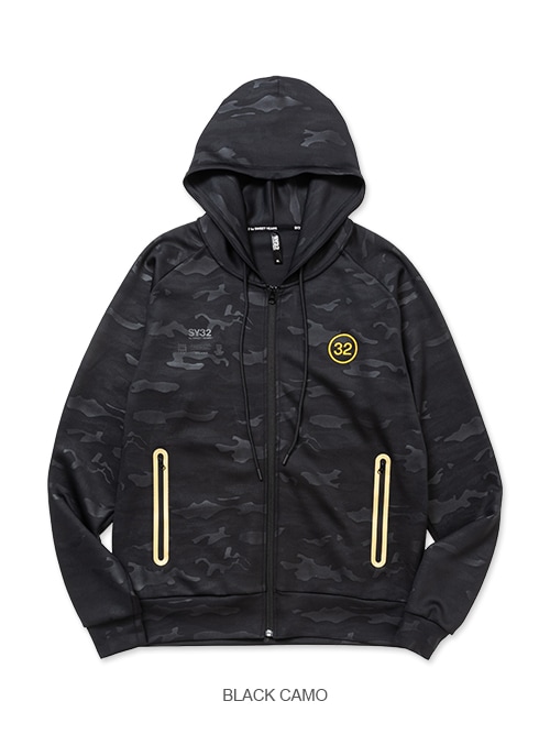 DOUBLE KNIT EMBROIDERY LOGO ZIP HOODIE | TOPS | 【公式】SY32 by