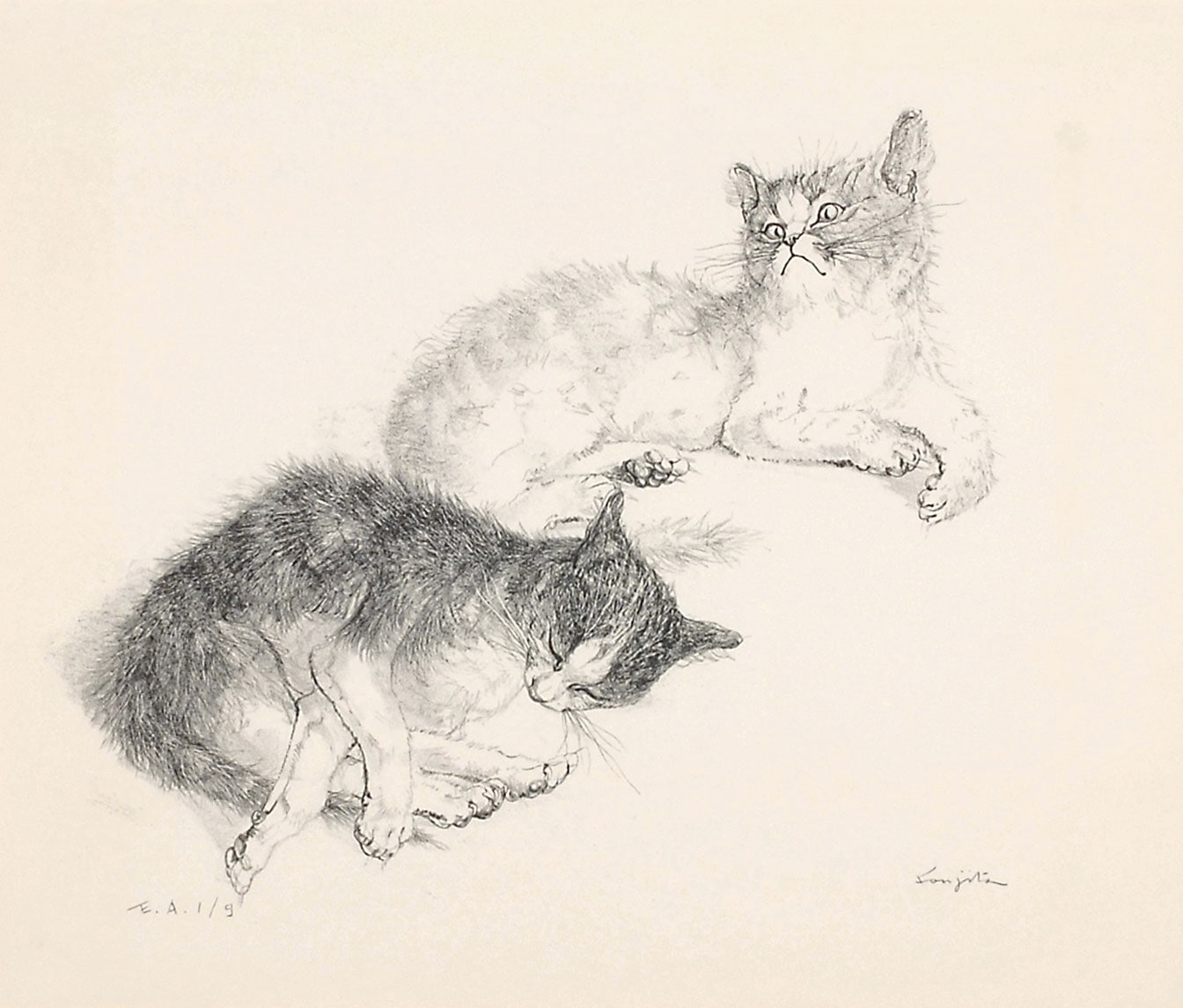 藤田嗣治 「二匹の猫」 | | アトリエ・ブランカ