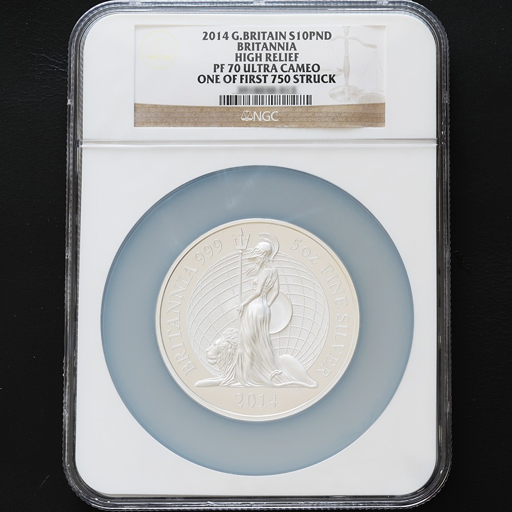 最高鑑定】2014年 ブリタニア 10ポンド 5オンス銀貨 PF70UCAM HIGH