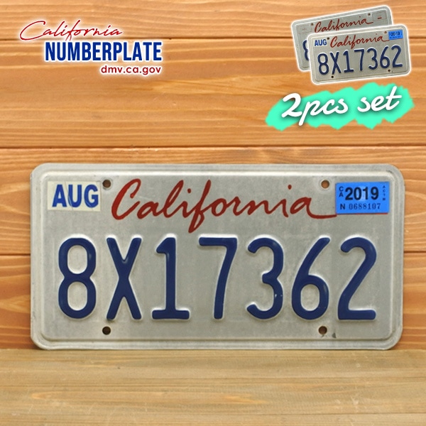 USED品 アメリカ USED ナンバープレート 2枚セット 8X17362