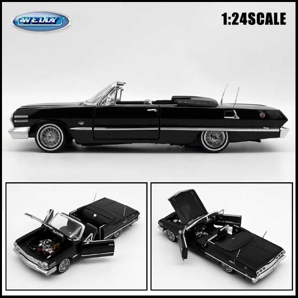 箱傷み有】 1/24 箱入り ミニカー 1963 Chevrolet Impala CONV