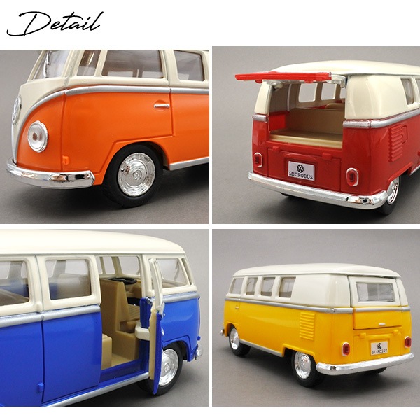 1/32 プルバック ミニカー 全4色 ワーゲンバス 1962 Volkswagen
