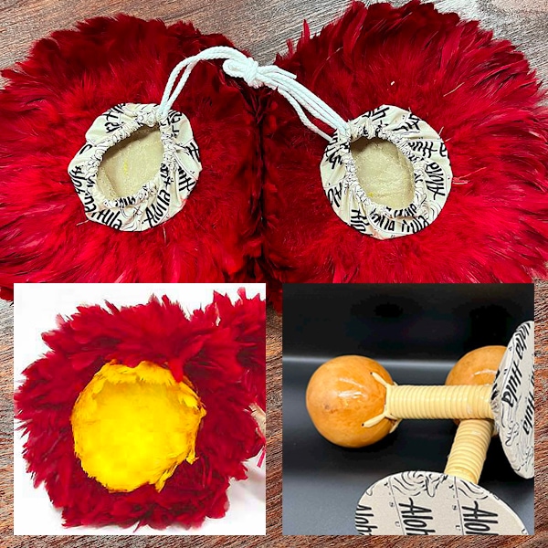 ウリウリ赤黄（着脱式）Lサイズ 2本セット 直径26~32cm 羽根の厚み13cm