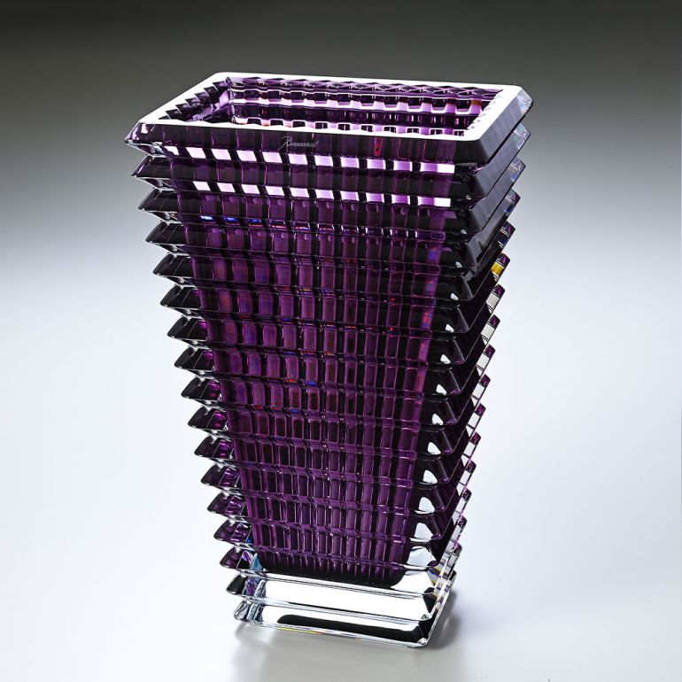 バカラ 名入れ対応 Baccarat ベース 花瓶 アイ EYE スクエア パープル