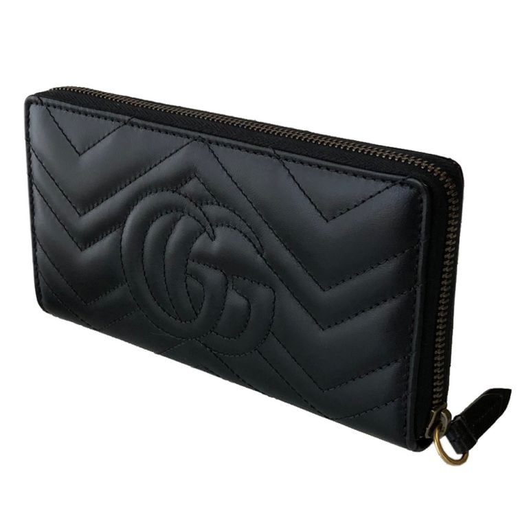 グッチ GUCCI 財布 長財布 ラウンドファスナー GGマーモント ブラック