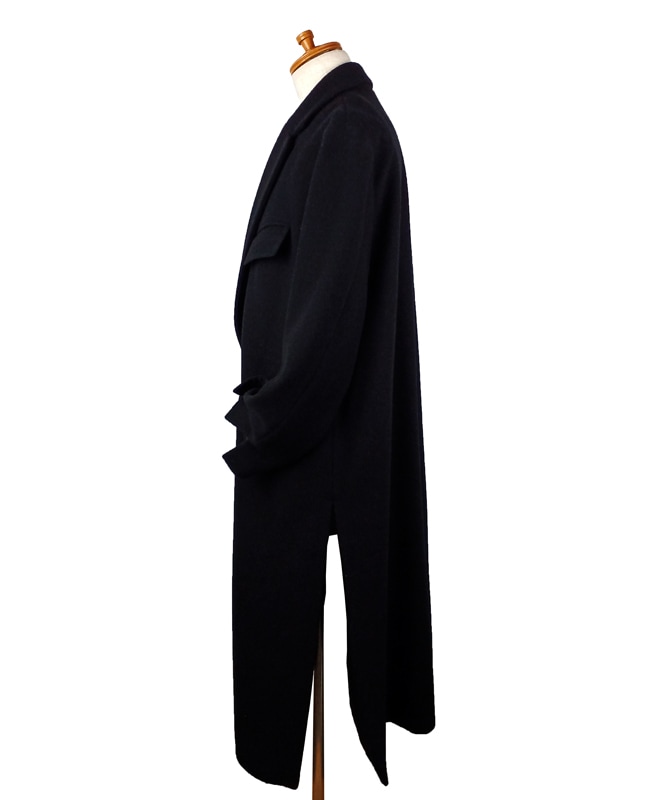 CULLNI クルニ Lamb Wool Melton Chester Long Coat BLACK 22-AW-026